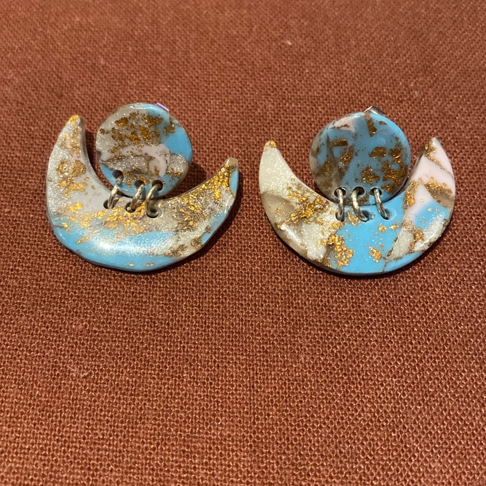 Hand crafted moon earrings